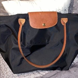 Large Le Pliage Black LongChamp tote bag